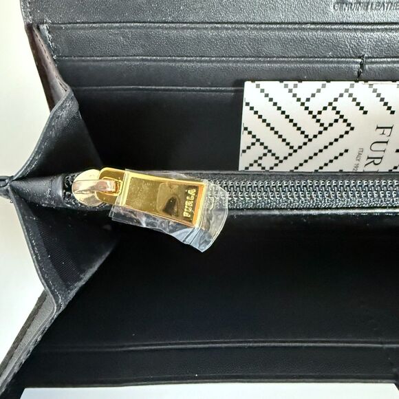 NWT Furla Metropolis Leather Colorblock Continental Wallet in Maroon Brown Slate - Picture 7 of 10